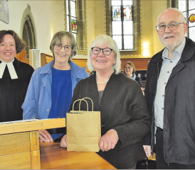 Die Teamarbeit war stets ausgezeichnet: Trotz allem strahlende Gesichter (v.l.) Dörte Gebhard, Eva Lüscher, Susanne Heule und Roland Saxer. (Bild: Frieda Steffen)
