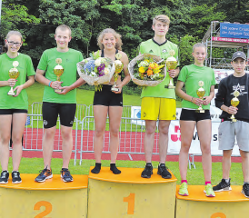 De schnällscht Gränicher 2018: Zuoberst auf dem Podest standen Selina Furler und Fabio Keller. (Bilder: zVg.)