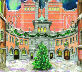 Der «Hallwylska Palatset» in Stockholm: Einst ein Palast der Familie Hallwyl, der auf 2000 Quadratmetern 40 Zimmer umfasst und allen Luxus der Zeit um 1900 enthält. (Zeichnung: Ludwig Suter)