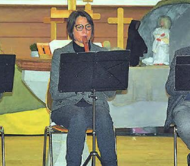 Besinnliche Blockflötenmusik anlässlich der Andacht: Marlies Bär, Karin Bolliger und Fritz Bär bereicherten die Feier in der Kirche.
