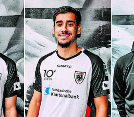 Neu beim FCA: (v.l.n.r.) Elias Filet, Sofian Bahloul und Michael Scherrer. (Bilder: Sarah Rölli)