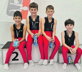 Erfreuliches Rickenbacher Teamresultat in der Kategorie C: (v.l.) Jarno Thürig, Vitus Akermann, Lui Jost, Jorin Gassmann. (Bilder: zVg.)