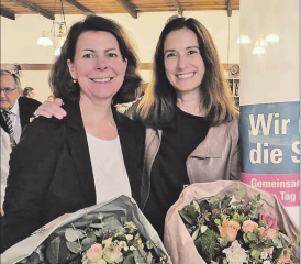 Karin Faes (links) gemeinsam mit Maja Riniker an der Generalversammlung der FDP Bezirk Kulm. (Bild: zVg.)