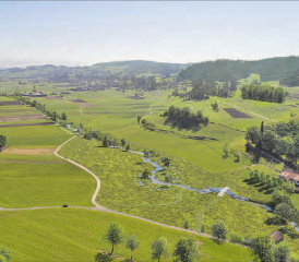 Visualisierung des revitalisierten Suhrelaufes: «Das Suhrental wird danach nicht mehr so aussehen wie heute und wird zum Naherholungsgebiet». (Bild: zVg.)