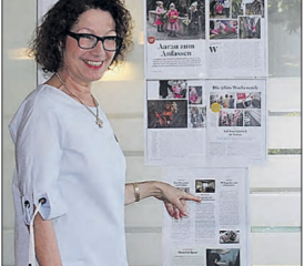 Aarau zum Anfassen: Agnes Henz, Stadtführerin bei aarau info, stellte die verschiedenen Stadtführungen vor. (Bild: zVg.)