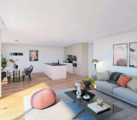 Zivital Menziken: Die Grundrisse der Wohnungen im Mehrfamilienhaus haben offene Wohn-, Ess- und Kochbereiche. (Bild: zVg.)