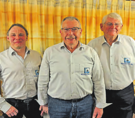 Die Erstplatzierten der Jahresmeisterschaft 2025: 2. Rang: Christian Hunziker, 1. Rang: Andreas Baumgartner, 3. Rang Kurt Haller. . (Bild: zVg)