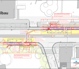 Eine Lichtsignalanlage regelt bald den Verkehr: Die Durchfahrt durch Reinach ist während der Bauarbeiten an beiden Bushaltestellen teilweise erschwert. (Bild: rc.)