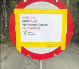Das Fahrverbot gilt für alle gekennzeichneten Waldstrassen. (Bild: dr.)