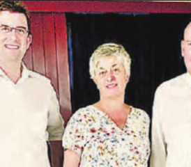 Die Grossratskandidaten aus den Bezirken Aarau und Kulm stellten sich vor: (v.l.n.r.) Daniel Kopp, Suhr; GR Clemens Hochreuter, Erlinsbach (bisher); Susanne Heuberger, Aarau; GR Bruno Rudolf, Reinach (bisher); Samuel Hasler, Buchs. Nicht anwesend waren Barbara Borer, GR Daniel Wehrli und Rolf Wehrli. (Bild: zVg.)