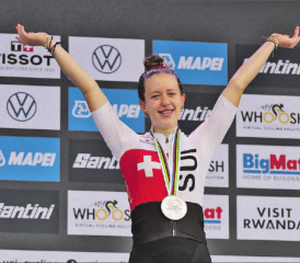 Starker Auftritt: Anja Grossmann gewinnt nach Radquer und Mountainbike nun auch auf der Strasse eine WM-Medaille. Diesmal die Bronzene. (Bild: UCI)