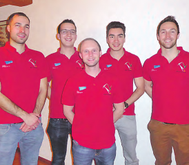 Der neue Vorstand des Turnvereins Zetzwil: (v.l.n.r) Marco Schaad, Dominic Zanatta, Andreas Geisseler, Rico Peterhans, Robin Kaspar. (Bild: zVg.)