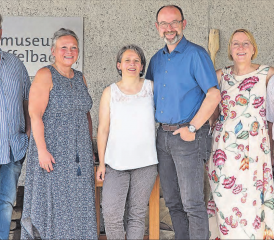 Der Vorstand des Vereins Sandsteinmuseum Staffelbach macht einen zufriedenen Eindruck (v.l.): Urs Müller, Alexandra Berk, Präsidentin Priska Hauri, Frank Hauri, Regula Wirth, Rudolf Wirth. (Bilder: aw.)