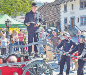 Bekannt auch als «Sprützehus»: Das Archivfoto erinnert an die Eröffnung des Kirchleerauer Feuerwehrmuseums im 2020. (Bild: aw.)