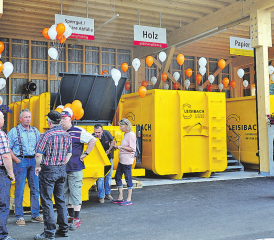 Die neue Entsorgungsstelle neben dem Werkhof – ebenfalls als Holzkonstruktion gelöst. (Bilder: msu.)