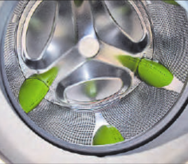 3D-Waschen: Die spezielle Konstruktion bewegt die Wäsche auch nach hinten und vorn.