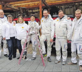 Das Team v.l.n.r.: Markus Steiner, Esther Steiner, Martina Moos-Steiner, Therese Hunziker, Philipp Gloor, Beni Jordi und Robin Frey. (Bild: zVg.)