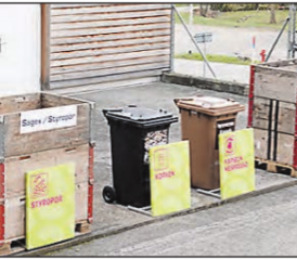 Zentrale Sammelstellen: Das bestehende Entsorgungsangebot wurde erweitert. Insgesamt 22 verschiedene Wertstoffe können in Unterkulm separat entsorgt werden. (Bild: zVg.)