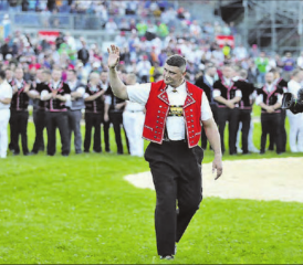 Nick Alpiger aus Seon, Träger von unterdessen drei Eidgenössischen Kränzen, erkämpfte sich am Eidg. Schwingfest den Schlussrang 5d. (Bild: zVg., Pascale Alpiger)