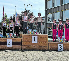 Erfolgreiche Jugend des STV Rickenbach: Das Rickenbacher Trio erreichte im Team-Wettkampf den hervorragenden 3. Rang. (Bild: zVg.)