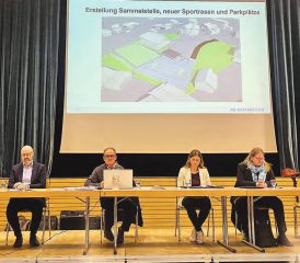 Der Rickennbacher Gemeinderat führte durch die verschiedenen Traktanden. (Bild: Dominique Rubin)