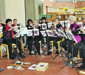 Überraschende Momente: Das Blockflötenorchester Kirchleerau erhielt Verstärkung durch die Gämshörner. (Bilder: st.)