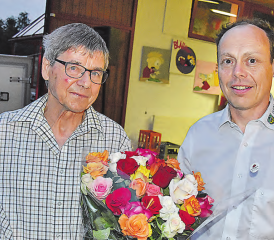 Sprach an der Wiliberger Bundesfeier: Der ehemalige Gesamtschullehrer Ruedi Schweizer (l.) und Gemeindeammann Patric Jakob. (Bilder: aw.)