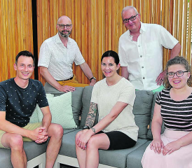 Motiviertes Rickenbacher Ortsmarketing-Kernteam: Mario Hitz, Adrian Häfeli, Sebastienne Müller, Kurt Häsler und Andrina Häfeli. (Bild: zVg.)
