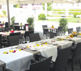 Hübsch gelegen: Der Innenhof des Schlossgartens. (Bild: zVg.)