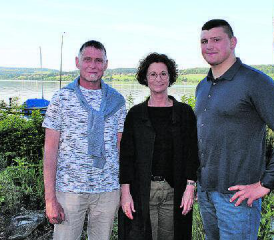 Das Trio des ersten Seetalgesprächs: Jörg Kyburz, Sabina Freiermuth und Nick Alpiger. (Bild: grh)