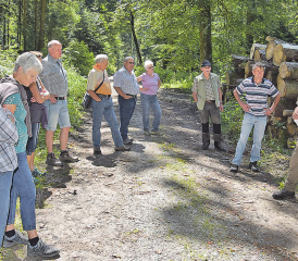 Auch Waldbesitzer und erfahrene Waldbesucher erfahren Neues: Der Erhalt dicker und mächtiger Bäume bringt Nutzen für den restlichen Wald. (Bilder: aw.)