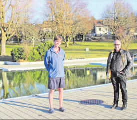 Max Strohbach, Betriebsleiter Badi-Menziken und Gemeinderat Hans Heinrich Leuzinger freuen sich auf eine hoffentlich gelingende Freibadsaison.