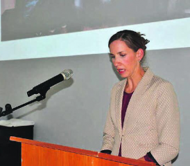 Präsidentin Dr. Sara Korner anlässlich der Generalversammlung der Spitex Gränichen. (Bild: zVg.)