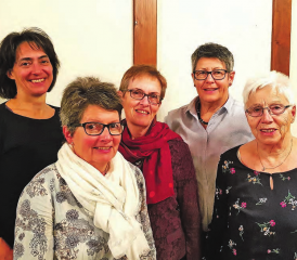Die geehrten Mitglieder: (v.li). Esther Meier, Ruth Haldemann, Ruth Heiniger, Ruth Hofmann und Laura Götti. (Bilder: zVg.)