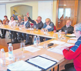 Gute Stimmung auch an der GV: Die Mitglieder der Brockenstube im Gasthof Löwen in Gränichen. (Bild: zVg.)