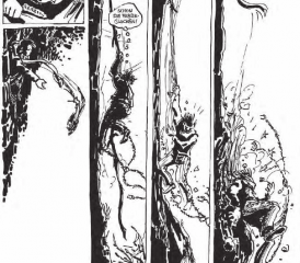 Ausbruch nach 534 Tagen Kettenhaft: Bernhart Matter verschwindet am Seil aus Leintüchern und Wolldecken über die Mauer der Festung Aarburg in die Freiheit. (Bild: Matter-Comic, Reto Gloor, Markus Kirchhofer, Edition Moderne)