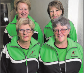 Für langjährige Vereinstreue geehrt: Elisabeth Steiner und Ruth Dürig (hinten, v.l.n.r.), Margrith Frei und Gerda Holliger (vorne). (Bild: zVg.)