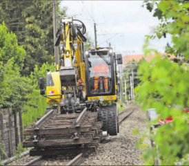 So sah es auf der WSB-Linie zwischen Kilometer 18,273 und 19,990 diese Woche aus. Stück um Stück werden die Schienen samt Bahnschwellen entfernt und abtransportiert. (Bilder: rc.)