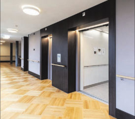 Frisch montierte Doppel-Anlage der Haslimann Aufzüge im AbeggHuus Rüschlikon