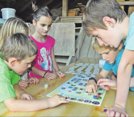 Spannung und Spass für die Kinder: Spielend lernen dank eines «Leiterlispiels» zum Thema Wildbienen. (Bilder: st.)