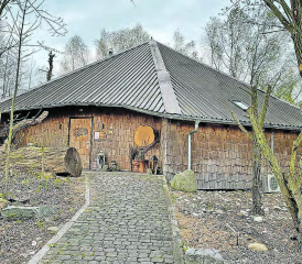 So präsentiert sich die Biberburg zur Zeit: zurückgeschnittene Bäume und ohne Baumstämme auf dem Dach. (Bild: Kaspar Flückiger)