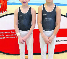 Nationaler Testtag in Magglingen: Für Nicola Hunziker und Fabio Herb vom STV Schlossrued resultierten die Ränge 7 und 8. (Bild: zVg.)