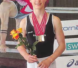 Fantastische: Leistungen: Florian Langenegger vom STV Schlossrued holte zwei Schweizermeistertitel, eine Bronzemedaille und einen 5. Rang. (Bild: zVg.)