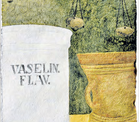 «Balancia»: Apotheker-Gerätschaften aus historischen Zeiten, festgehalten mit Farben aus der Natur. (Bilder: zVg.)