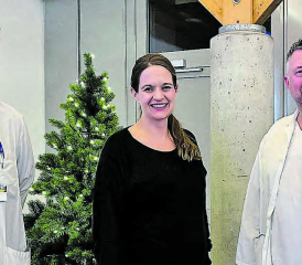 Ein starkes Team für die Interessen der Patienten (von links): Dr. Martin Purtak, Dr. Gabriela Werder und Dr. Peter Siegenthaler während des Vortrags zum Thema Adipositas im Asana Spital Menziken. (Bild: dr.)