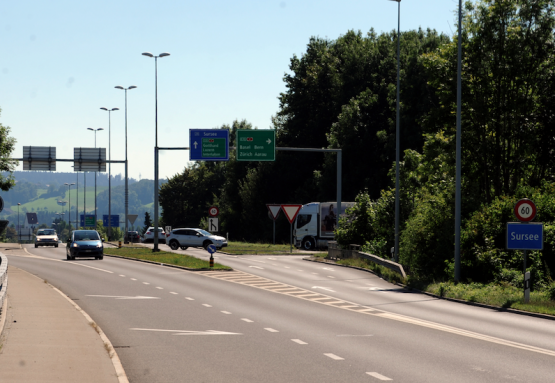 A2 Autobahnanschluss in Sursee (Bild: mars.)