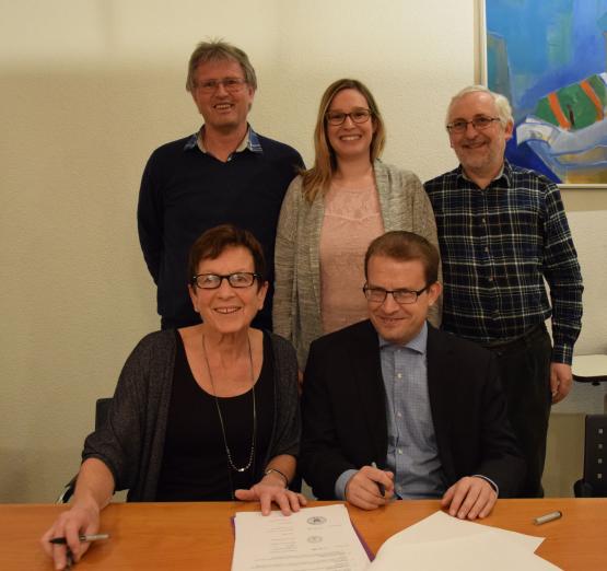 Erfreut über die optimale Lösung: Regina Lehmann und Roger Lehner (vorn), Heinz Wölfli, Janine Rupp und Hans-Günther Seibert (hinten v.l.)