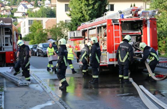 Feuerwehr-Übung in Gränichen (Bild: rc.)