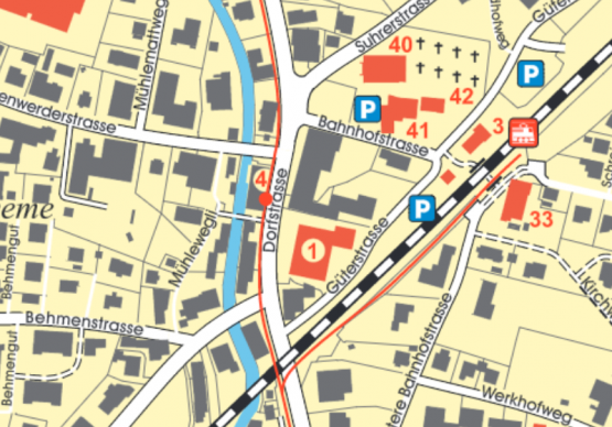 Kartenausschnitt Ortsplan Oberentfelden