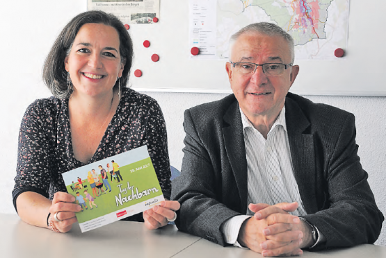 Sind gespannt auf die Resonanz auf den «Tag der Nachbarn»: Projektleiterin Natalie Ammann und Martin Heiz blicken dem 19. Mai erwartungsvoll entgegen. (Bild: mars.)